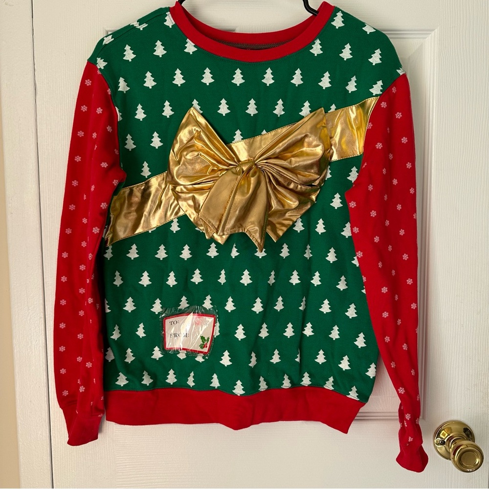 Awake Green and Red Sweater Ugly Christmas Sweater Holiday Sweatshirt